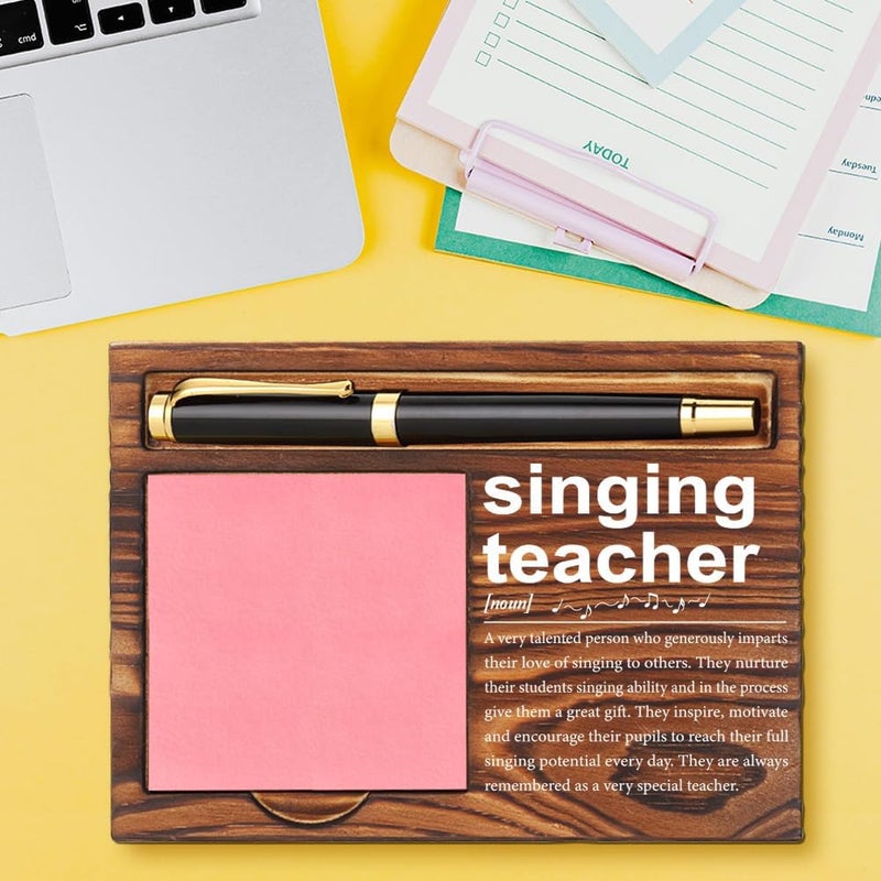 CWGOTC Singing Teacher Gifts, Wooden Self-Stick Note Pad Holder, Thoughtful Appreciation Gift for Vocal Coaches, Graduation, Birthday, Christmas, End-of-Year Gift YCB90 - Image 2
